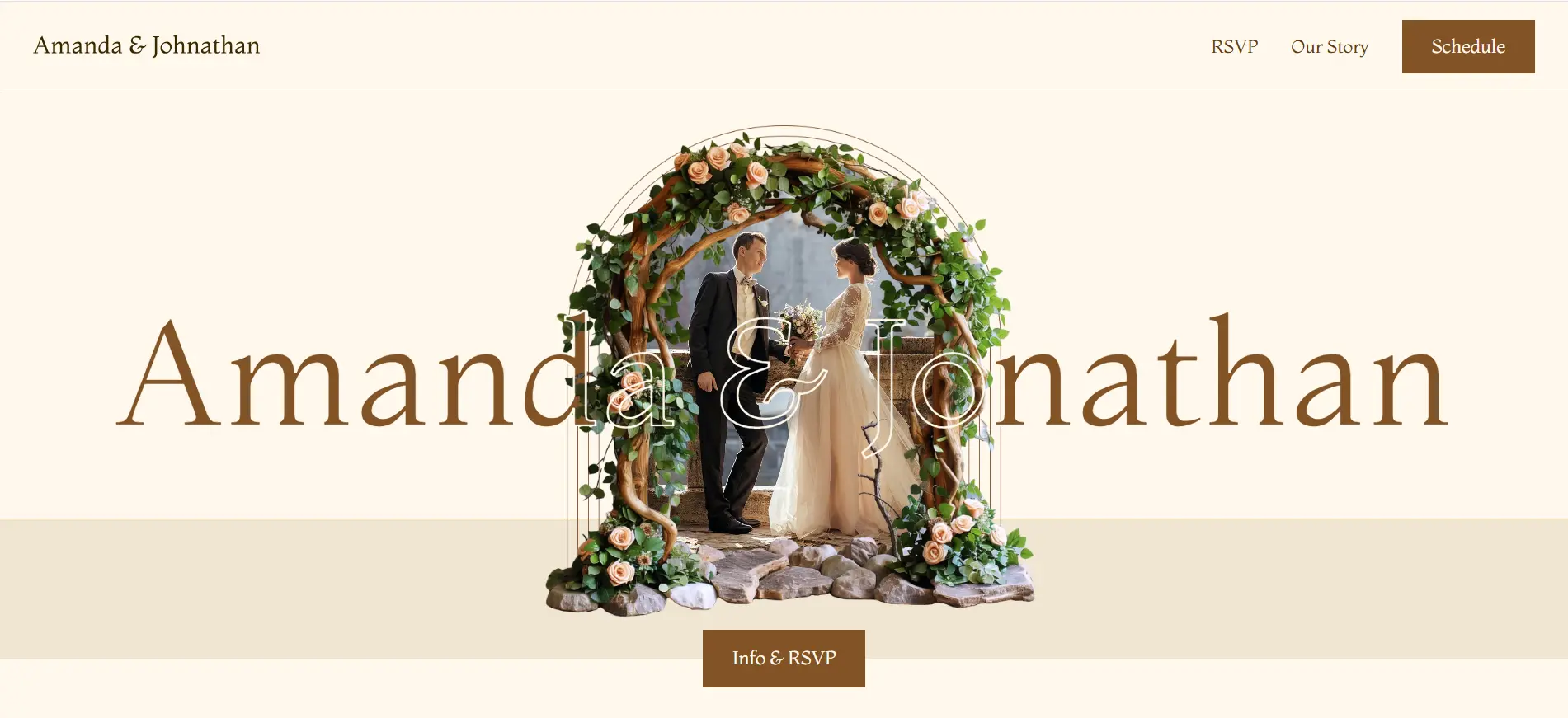 Rustic Elegant Wedding Invitation Website