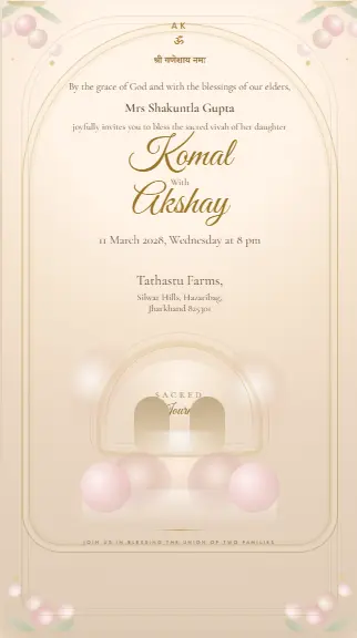 Komal & Akshay Royal Vivah Invitation