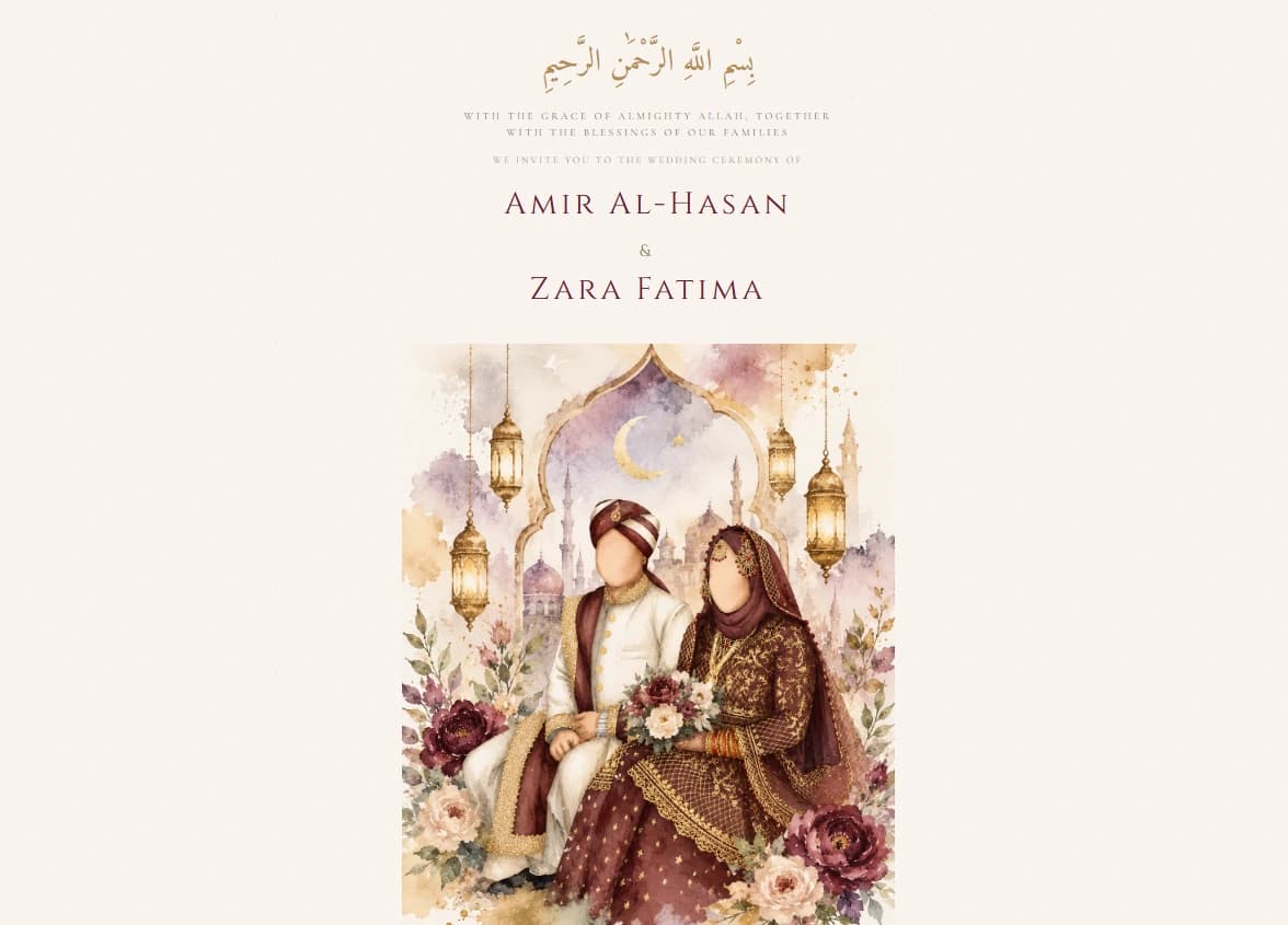 Amir & Zara — Royal Nikah Invitatio