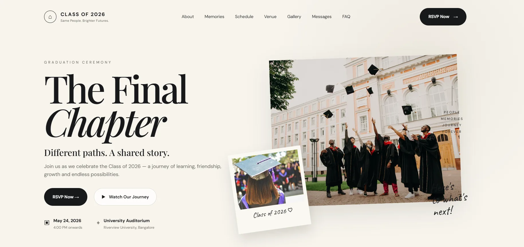 The Final Chapter | Graduation Website Template
